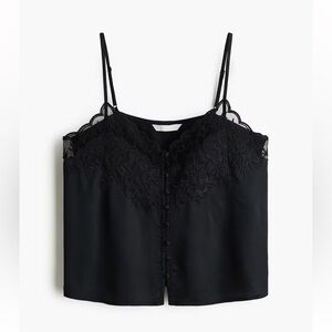 H&M Elegant Black Camisole with Lace Accents